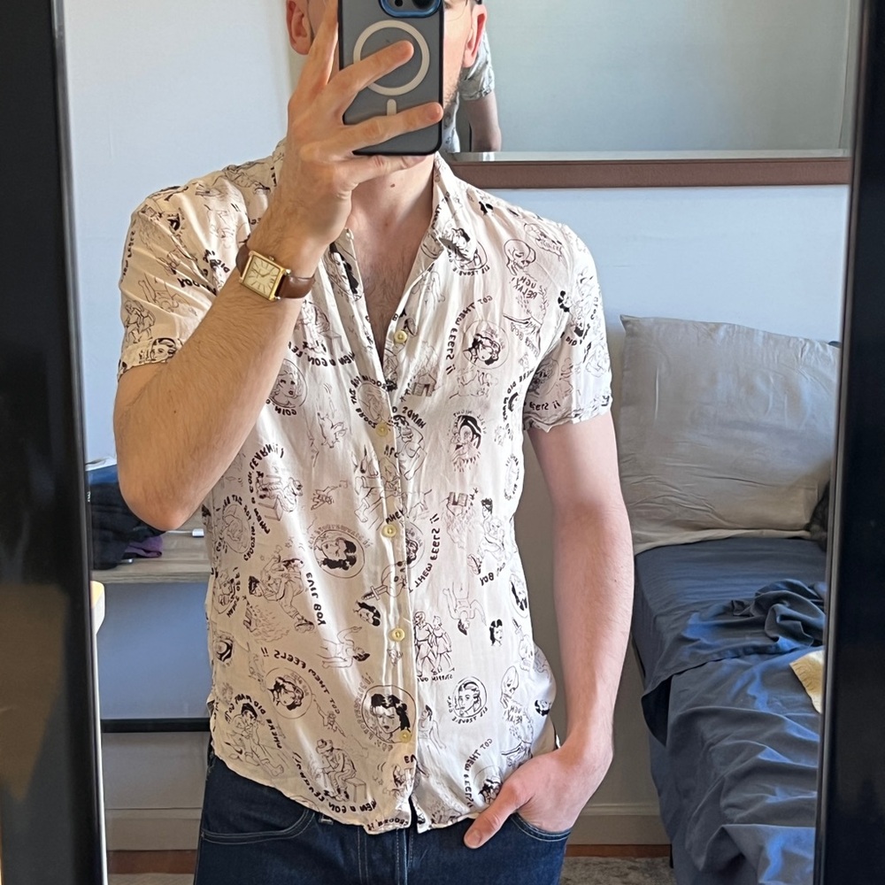All saints Graphic SS button up